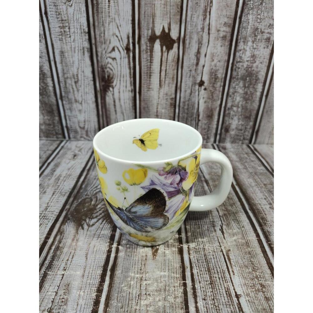 Hallmark Marjolein Bastin Coffee Tea Cup Mug Butterfly Ladybug Flowers Signed